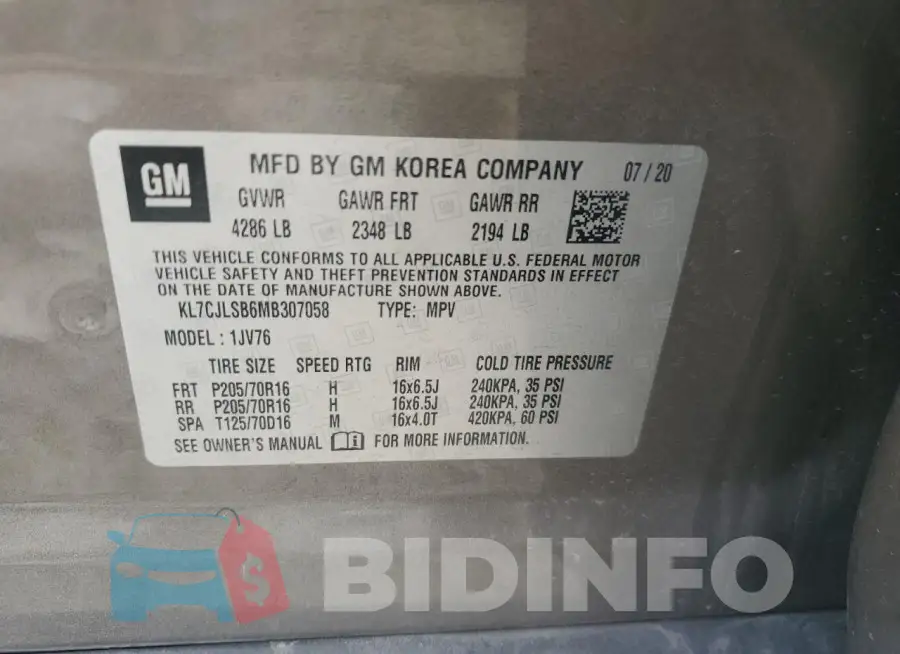 KL7CJLSB6MB307058 Photo# 13