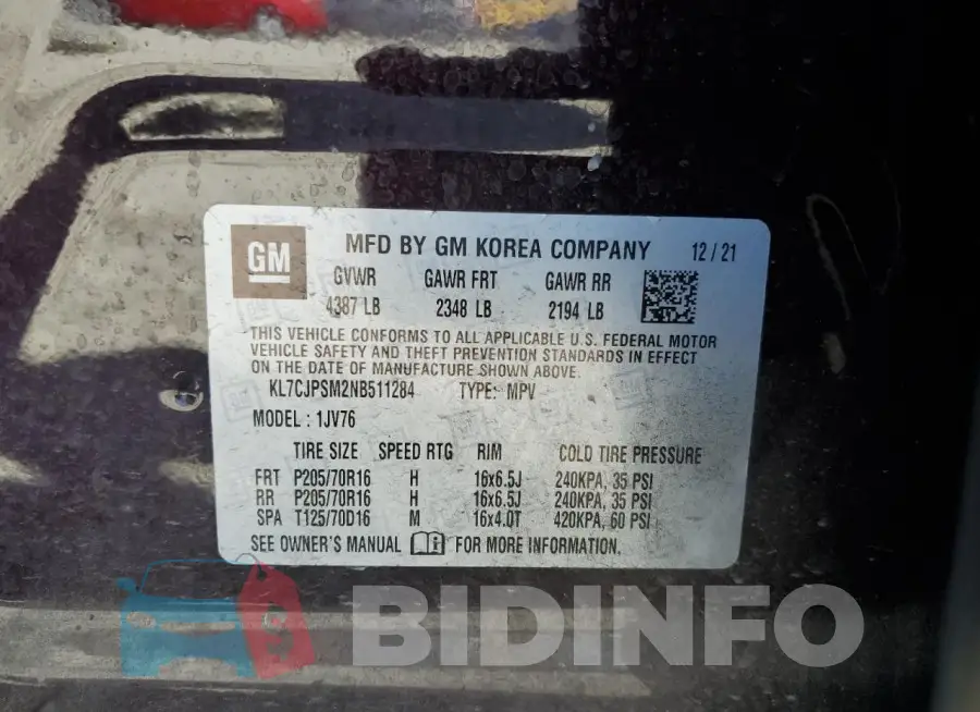 KL7CJPSM2NB511284 Photo# 13