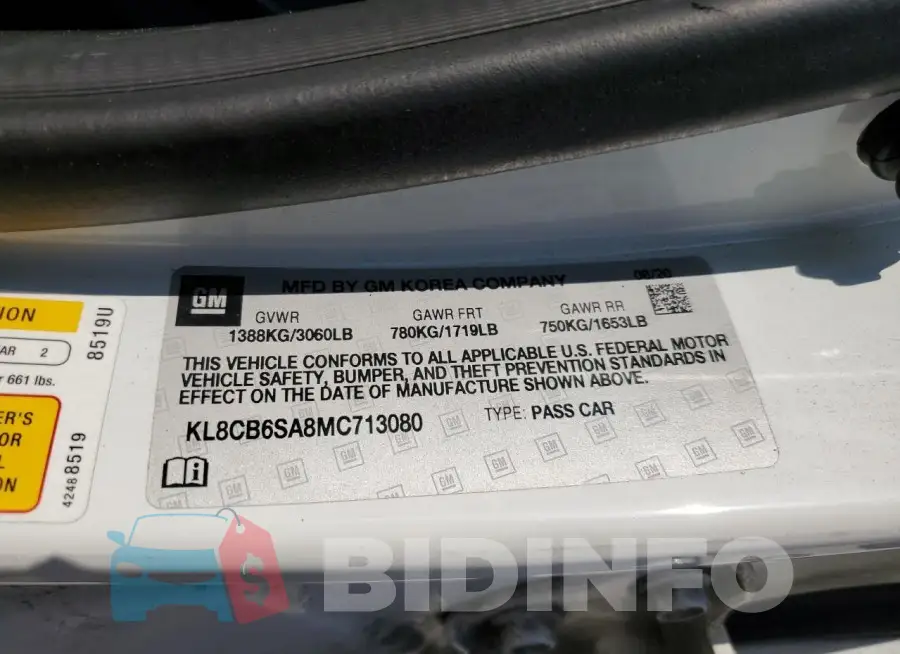 KL8CB6SA8MC713080 Photo# 12