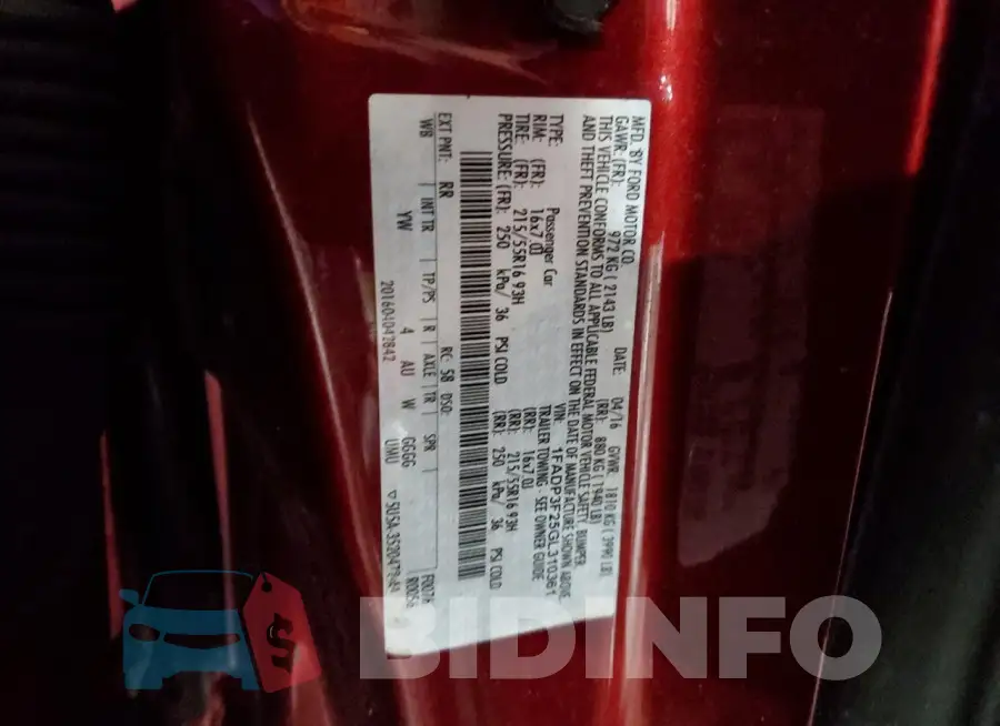 1FADP3F25GL310361 Photo# 12