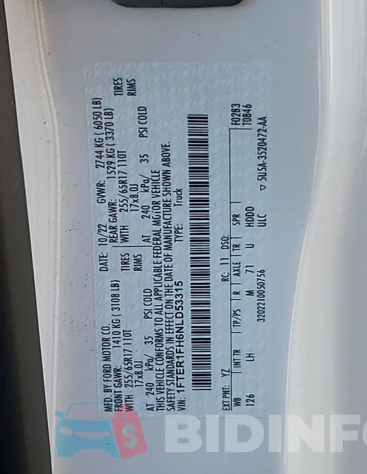 1FTER1FH6NLD53315 Photo# 12