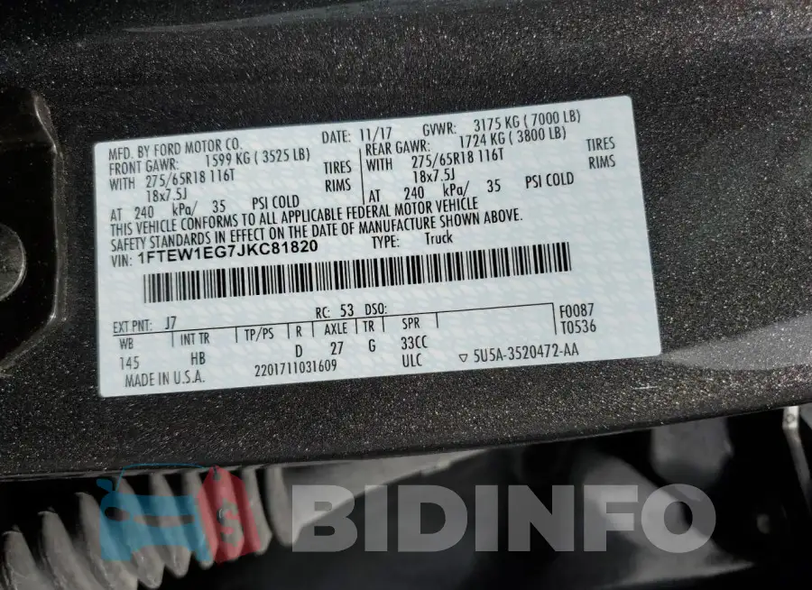 1FTEW1EG7JKC81820 Photo# 13