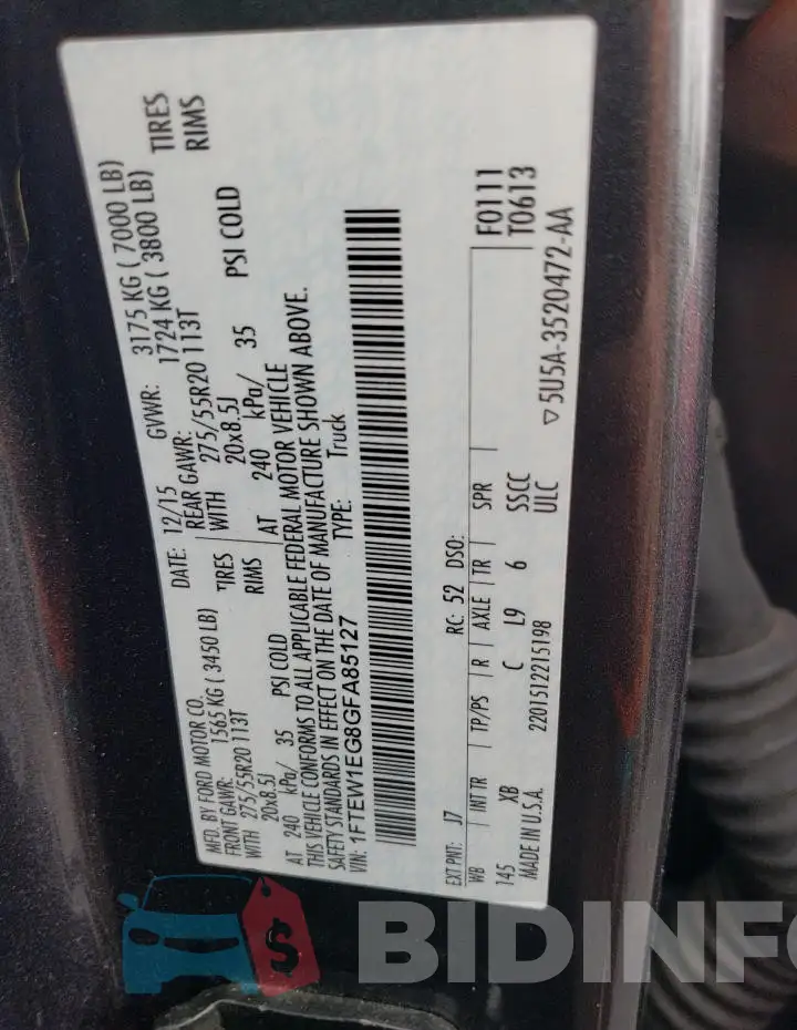1FTEW1EG8GFA85127 Photo# 12