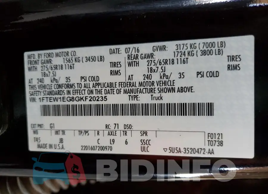 1FTEW1EG8GKF20235 Photo# 13