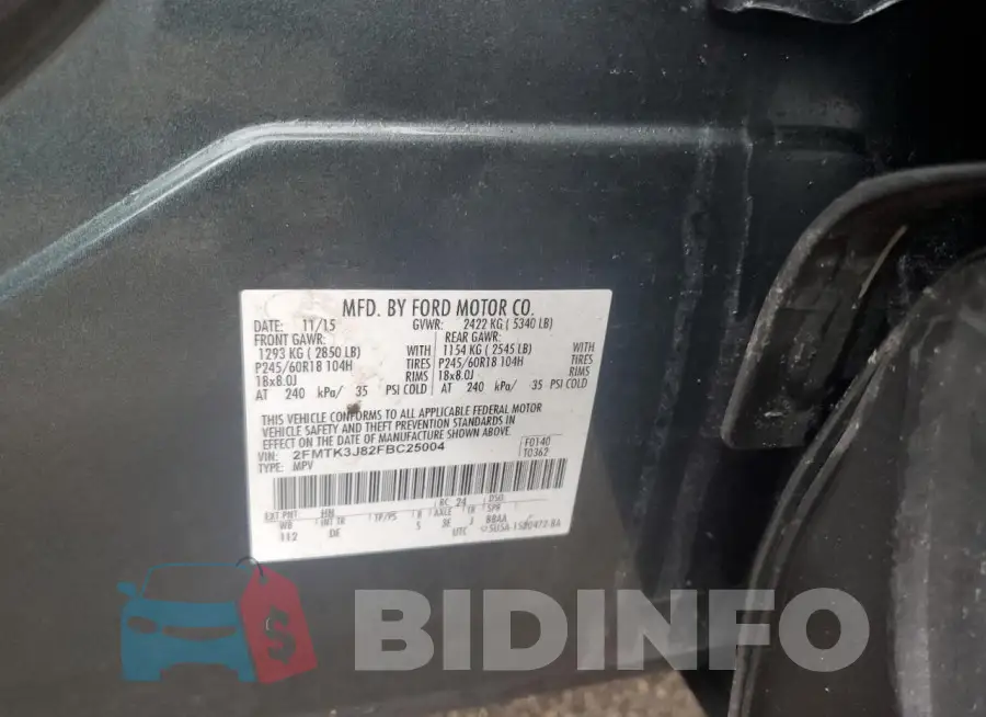 2FMTK3J82FBC25004 Photo# 13
