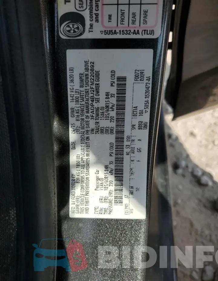 3FADP4BJ2FM220892 Photo# 12