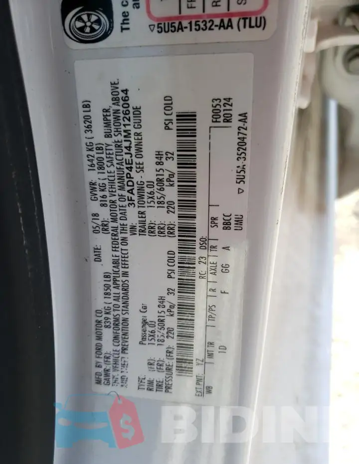 3FADP4EJ4JM126064 Photo# 12