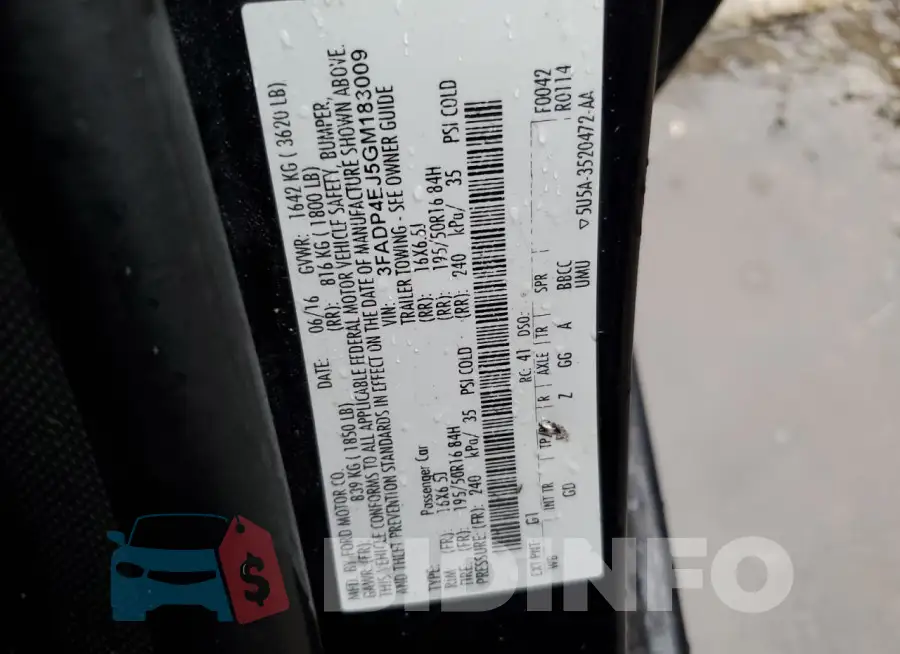 3FADP4EJ5GM183009 Photo# 13