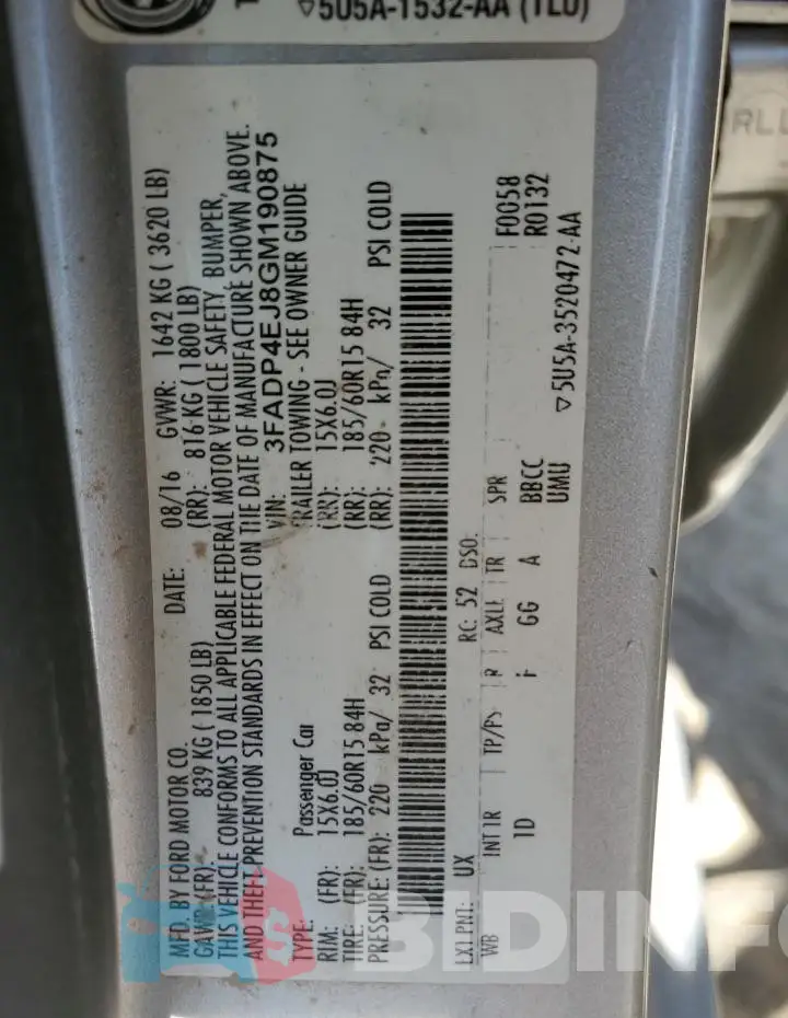 3FADP4EJ8GM190875 Photo# 12