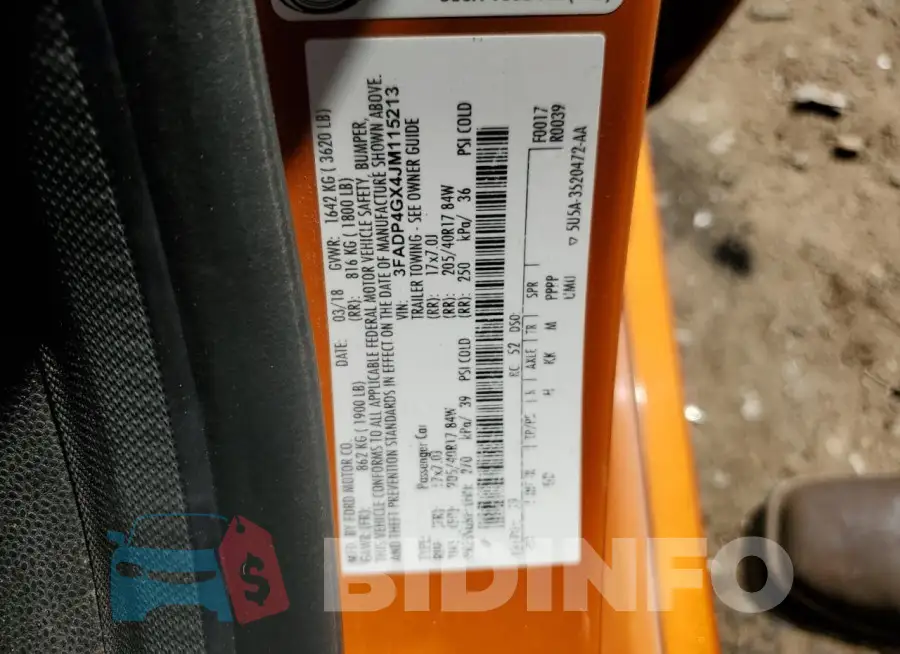 3FADP4GX4JM115213 Photo# 13