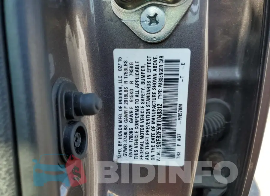 19XFB2F50FE048312 Photo# 12