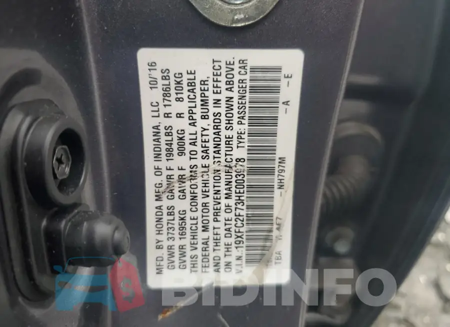 19XFC2F73HE003978 Photo# 12