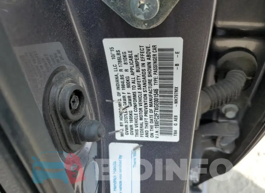 19XFC2F7XGE001546 Photo# 13