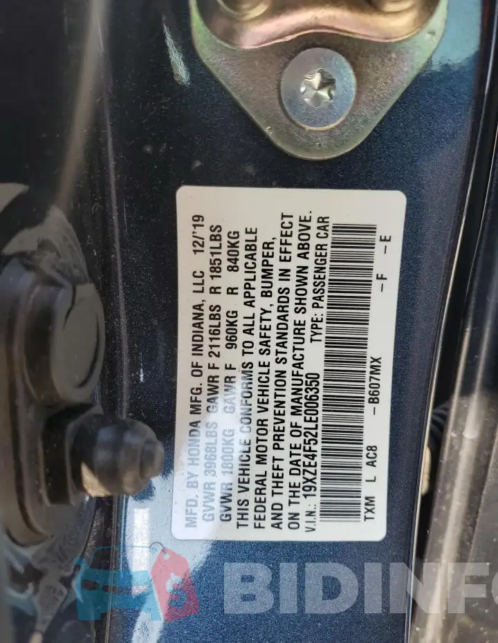 19XZE4F52LE006350 Photo# 12