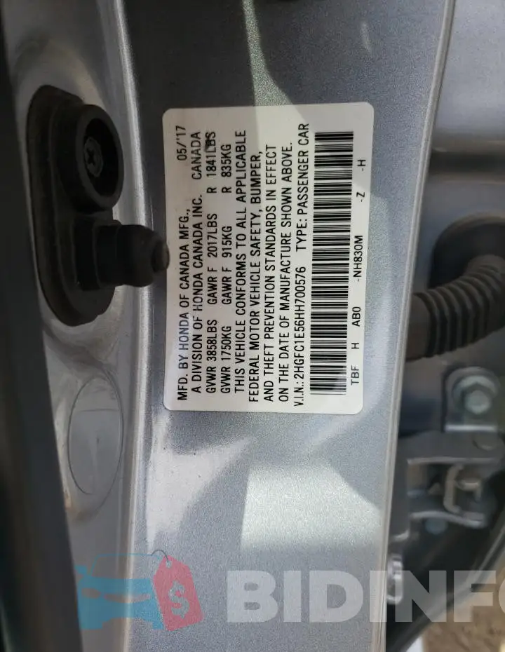 2HGFC1E56HH700576 Photo# 12