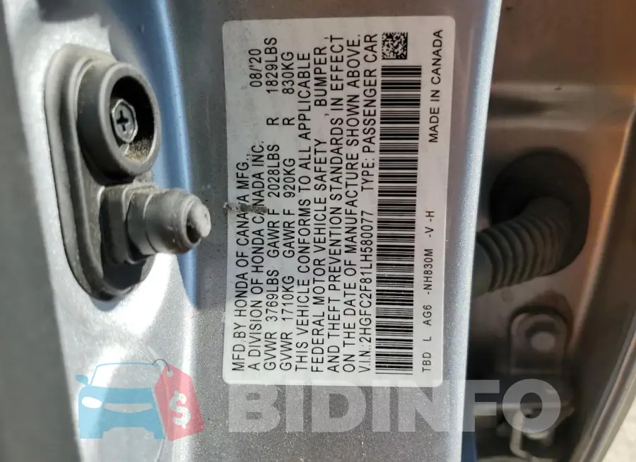 2HGFC2F81LH580077 Photo# 13