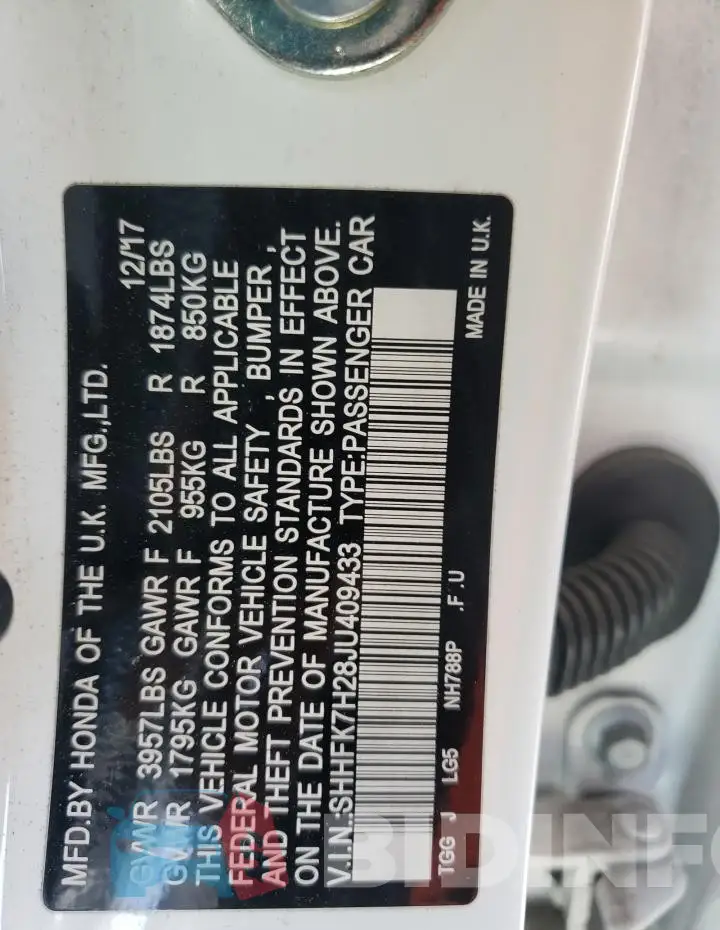 SHHFK7H28JU409433 Photo# 13
