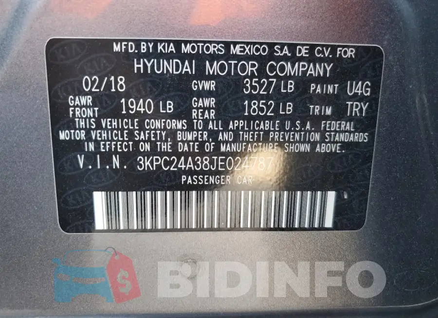 3KPC24A38JE024787 Photo# 12