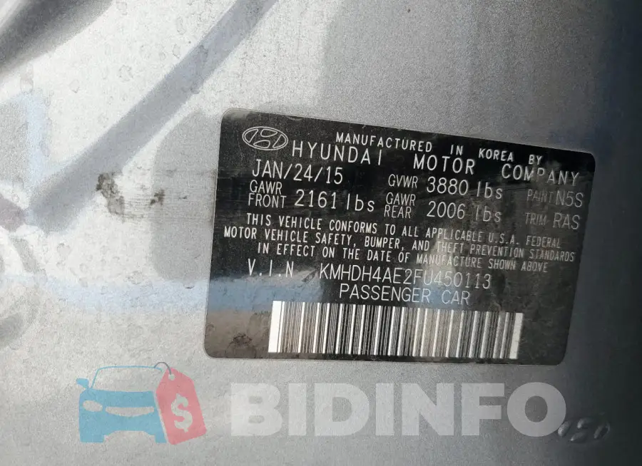 KMHDH4AE2FU450113 Photo# 12