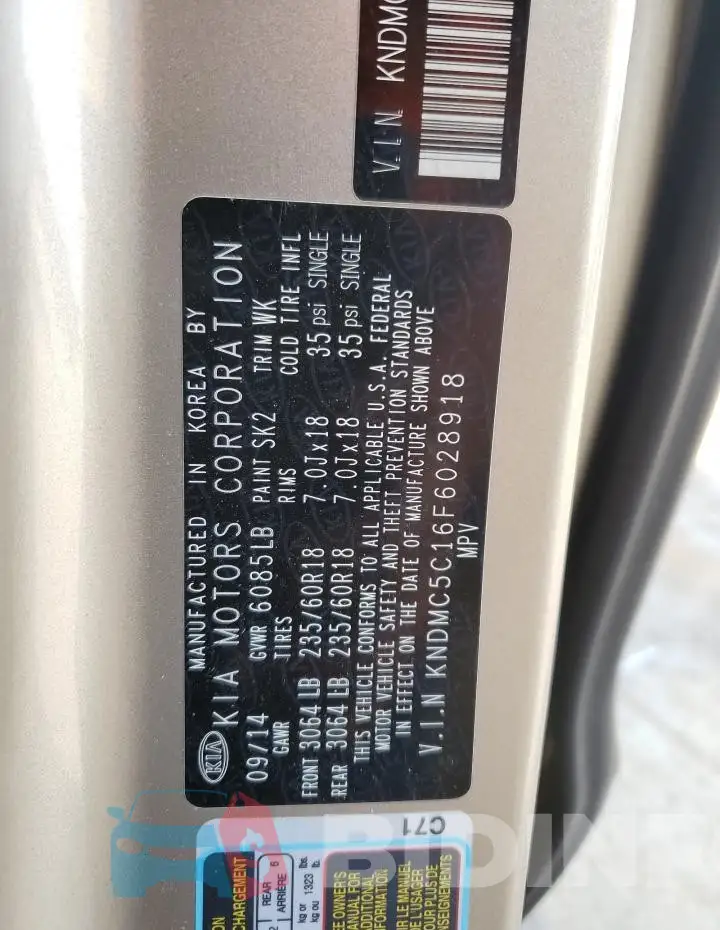 KNDMC5C16F6028918 Photo# 14