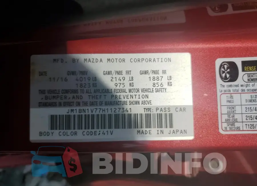 JM1BN1V77H1127341 Photo# 12