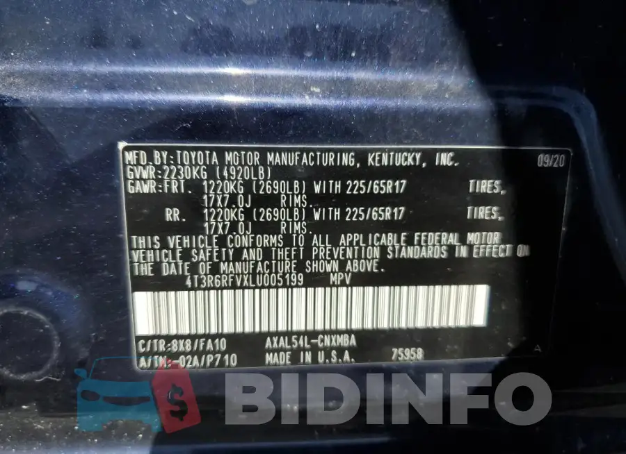 4T3R6RFVXLU005199 Photo# 13