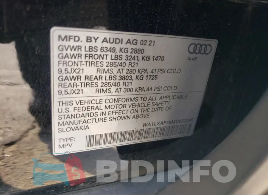 WA1LXAF79MD032246 Photo# 13
