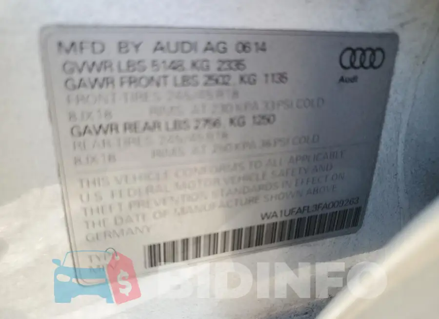 WA1UFAFL3FA009263 Photo# 13