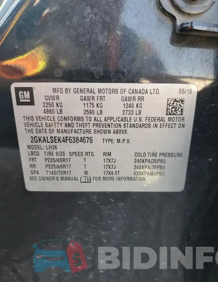 2GKALSEK4F6384676 Photo# 13