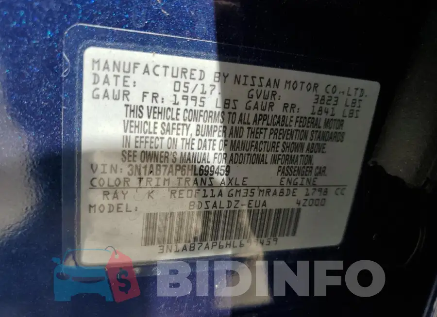 3N1AB7AP6HL699459 Photo# 12