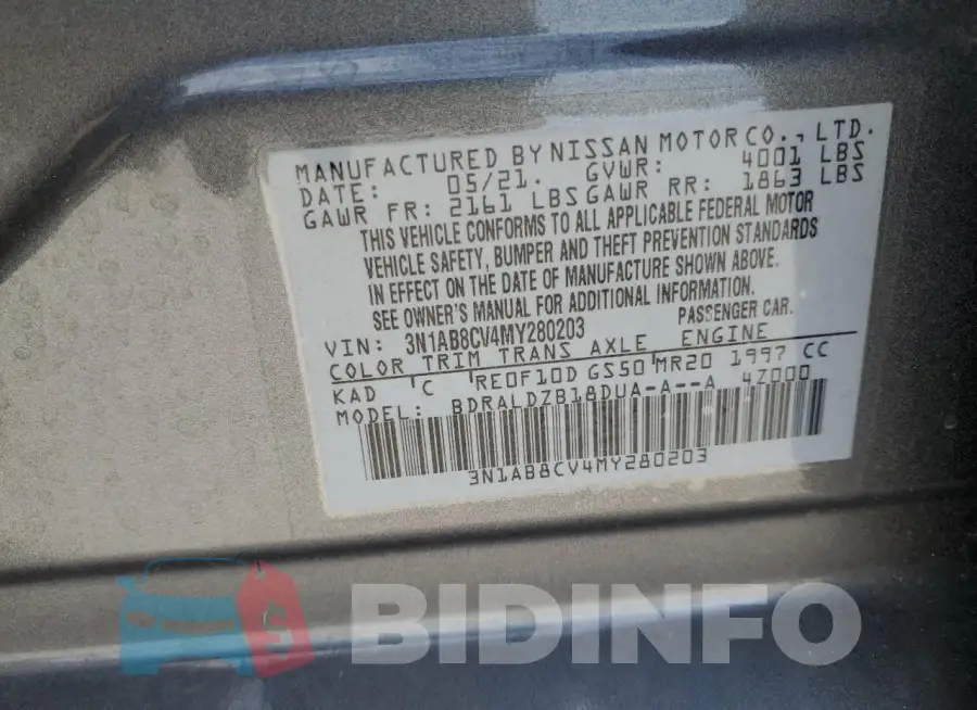3N1AB8CV4MY280203 Photo# 12