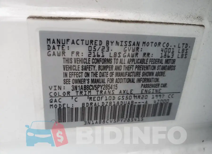 3N1AB8CV5PY285415 Photo# 12