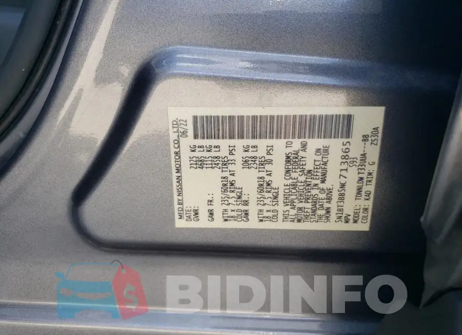 5N1BT3BB5NC713865 Photo# 13