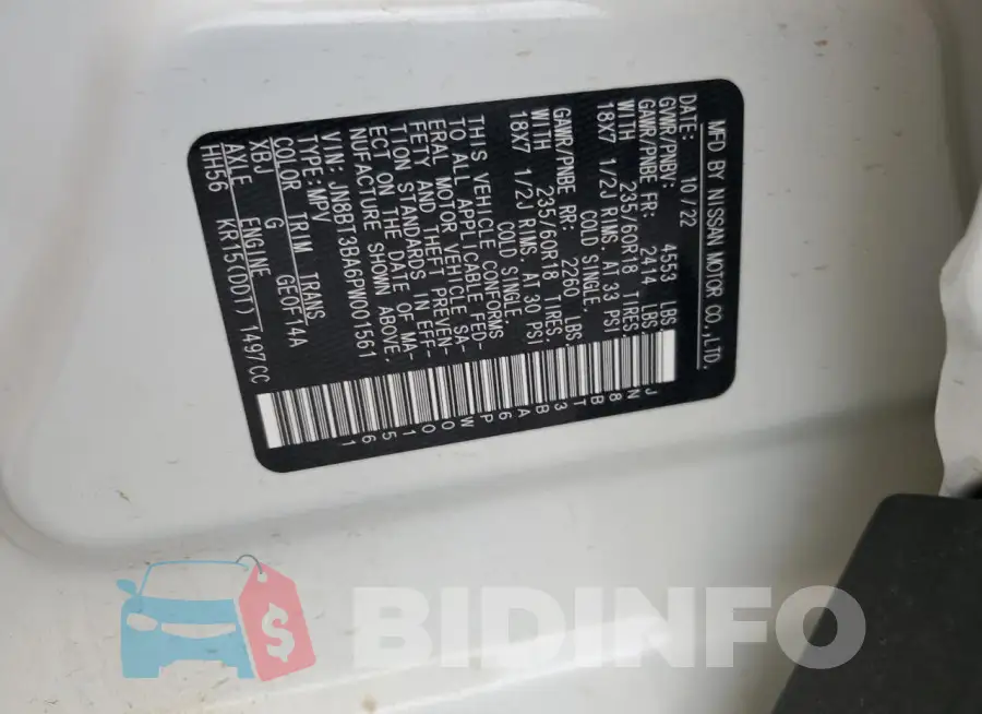 JN8BT3BA6PW001561 Photo# 12