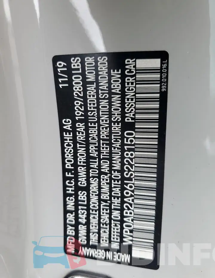 WP0AB2A96LS228150 Photo# 12