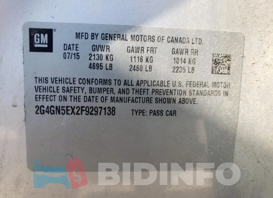 2G4GN5EX2F9297138 Photo# 12