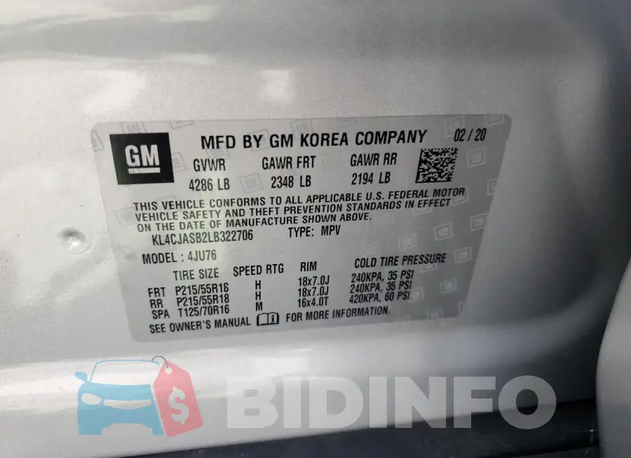 KL4CJASB2LB322706 Photo# 13