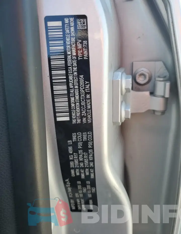 ZACCJBCTXGPD26954 Photo# 13
