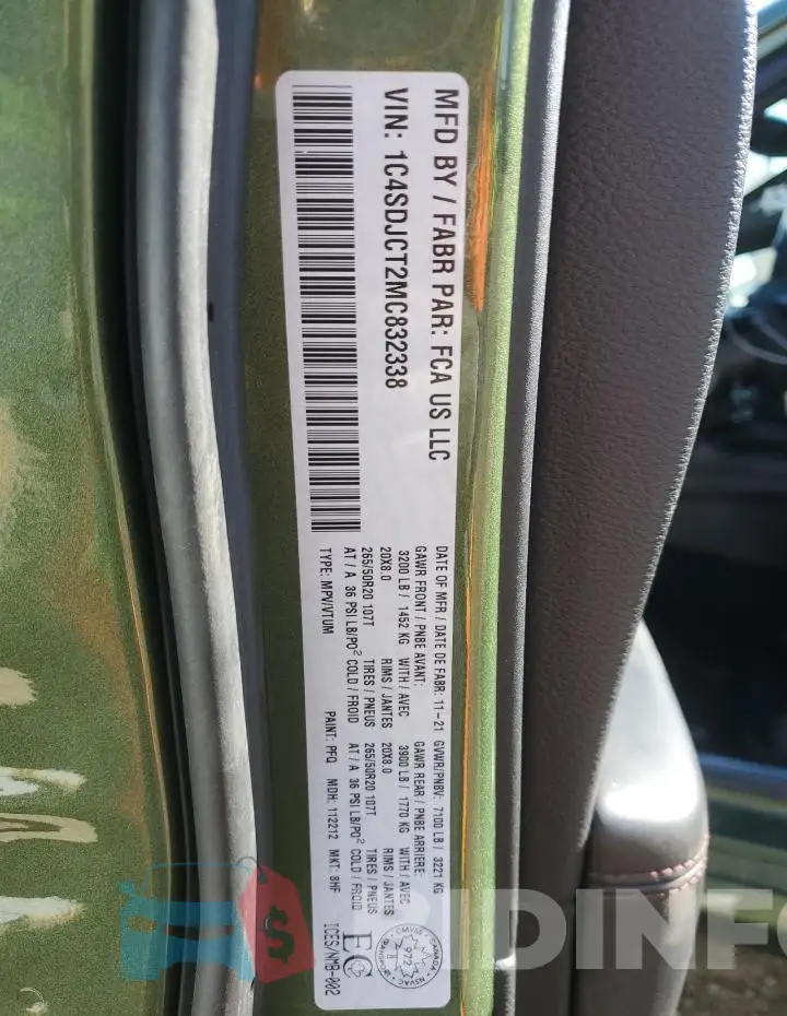 1C4SDJCT2MC832338 Photo# 14