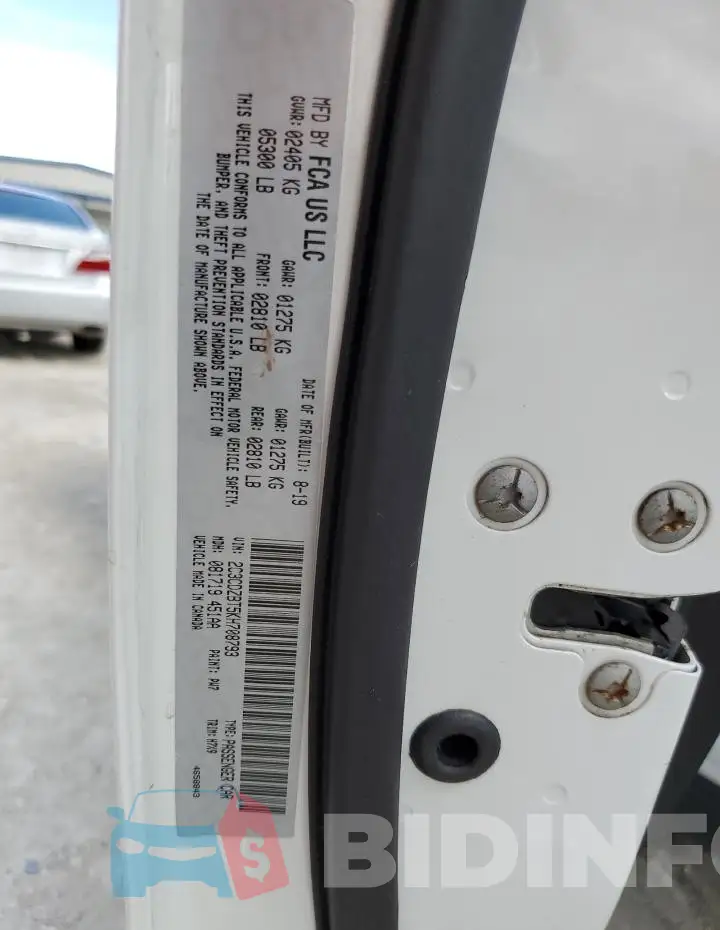 2C3CDZBT5KH708793 Photo# 12