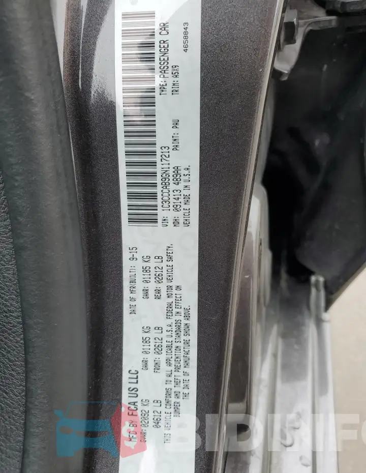 1C3CCCAB9GN117213 Photo# 12