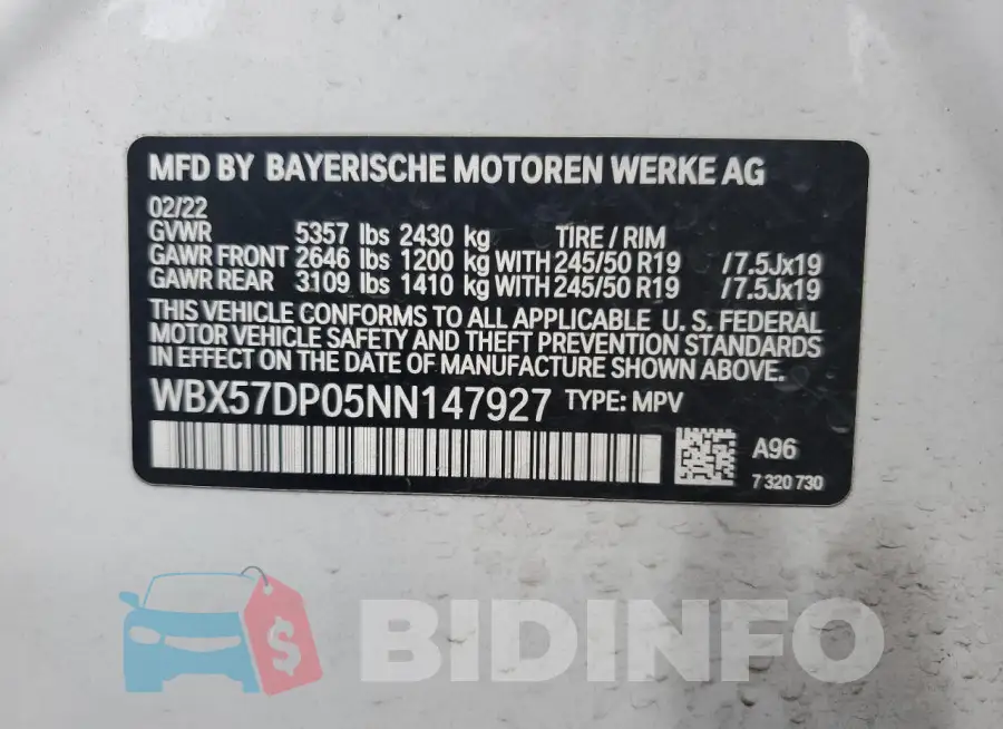 WBX57DP05NN147927 Photo# 12