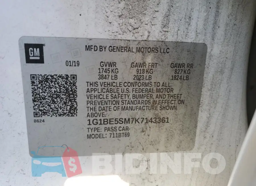 1G1BE5SM7K7143361 Photo# 12