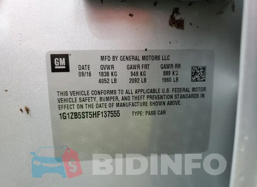 1G1ZB5ST5HF137555 Photo# 13