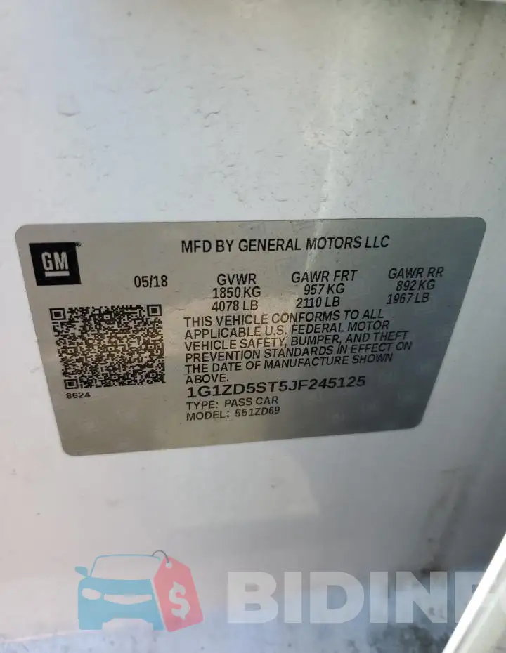 1G1ZD5ST5JF245125 Photo# 12