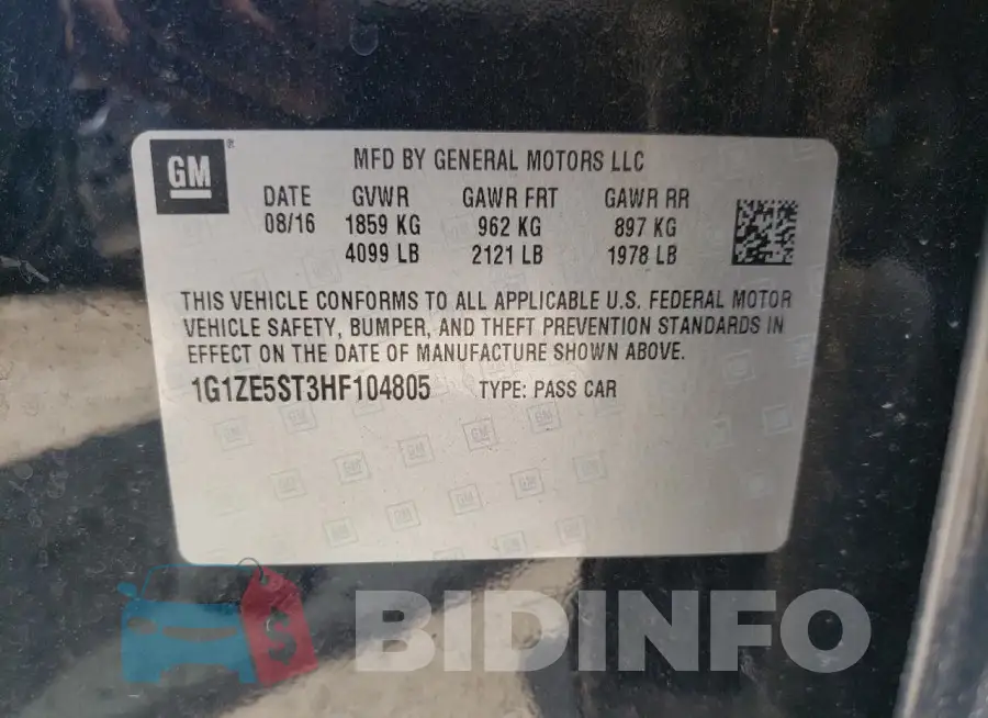 1G1ZE5ST3HF104805 Photo# 12