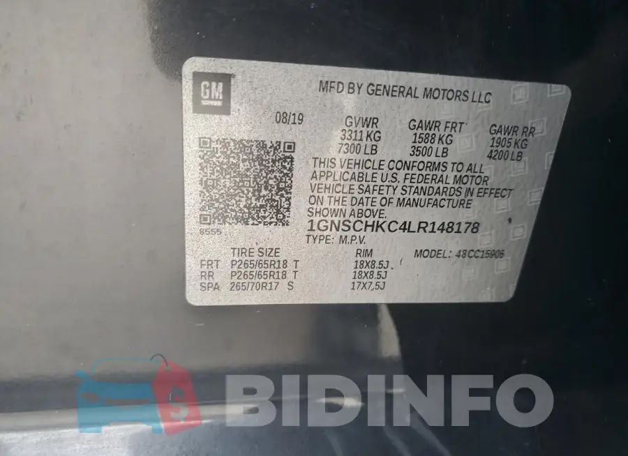 1GNSCHKC4LR148178 Photo# 13