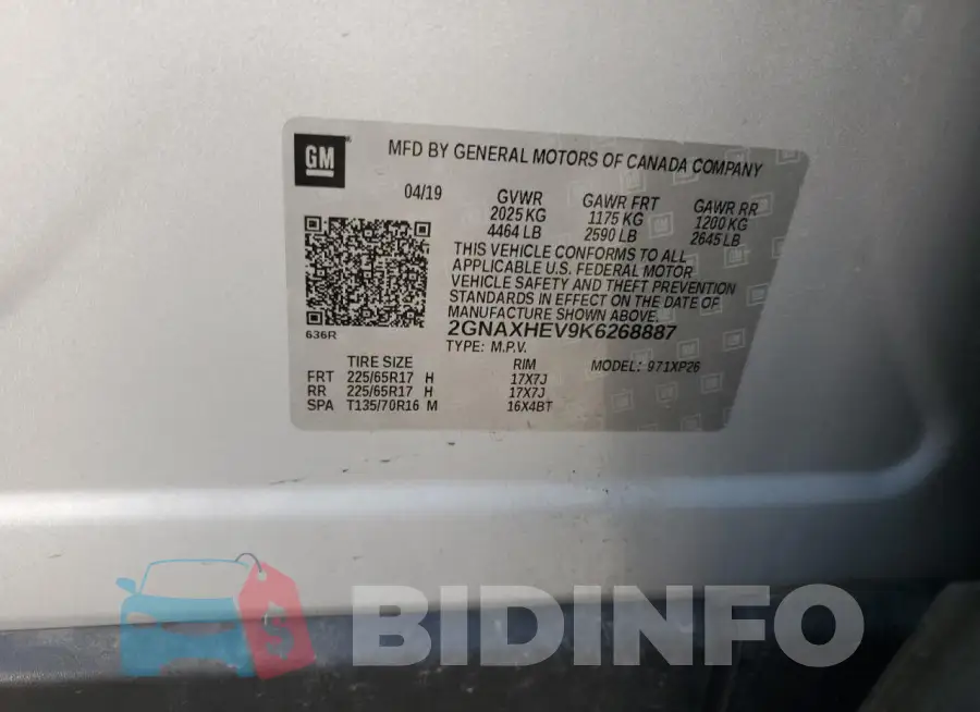 2GNAXHEV9K6268887 Photo# 13