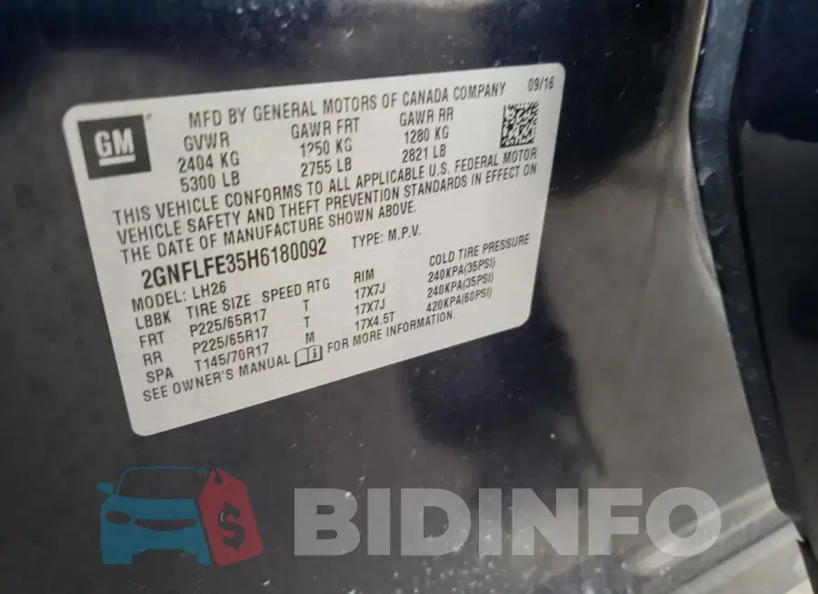 2GNFLFE35H6180092 Photo# 14