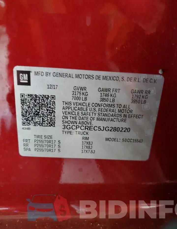 3GCPCREC5JG280220 Photo# 13